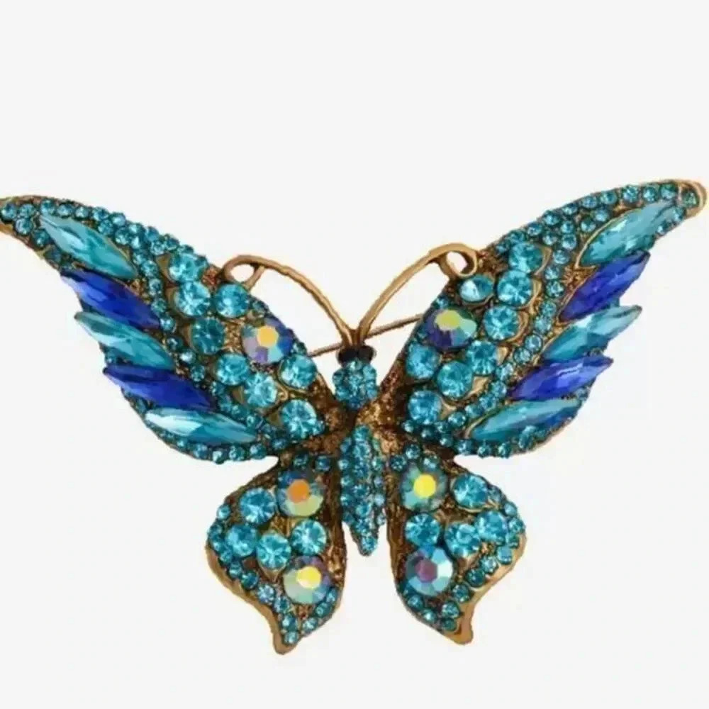 New Crystal Rhinestone Butterfly Insect Ladies Brooch